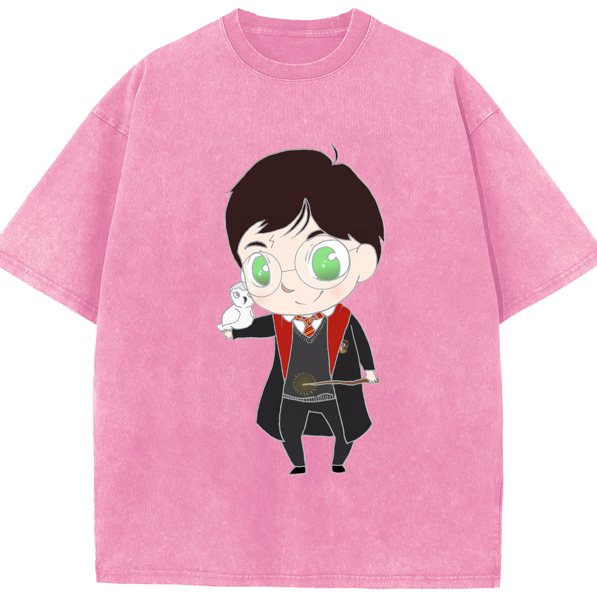 （画像用） Harry Potter ハリー・ポッターシリーズ 綿100% ヴィンテージ風 半袖Tシャツ（フロントプリント）